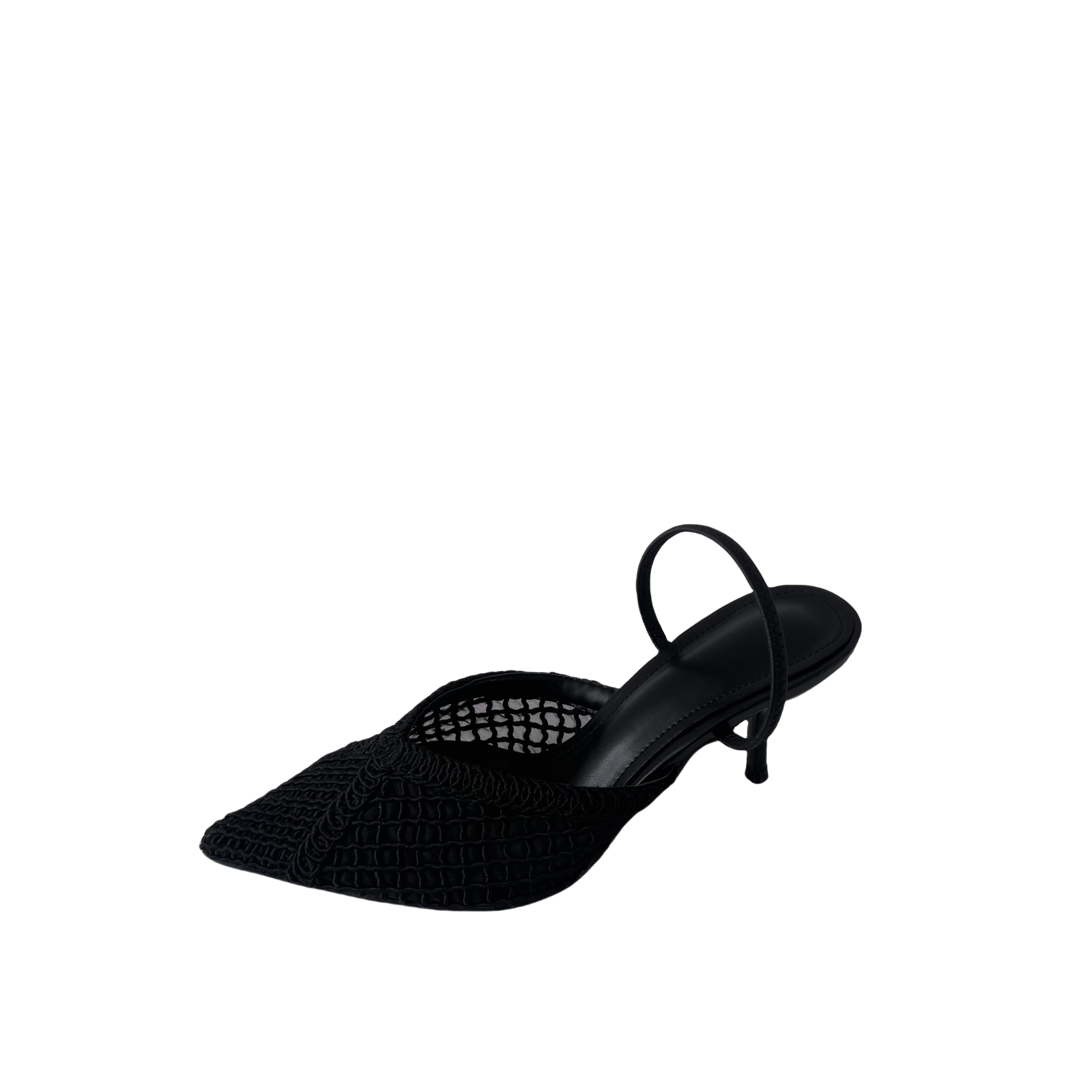 2025 New Woven Closed Toe High Heel Sandals with Back Strap for Women - Image 5