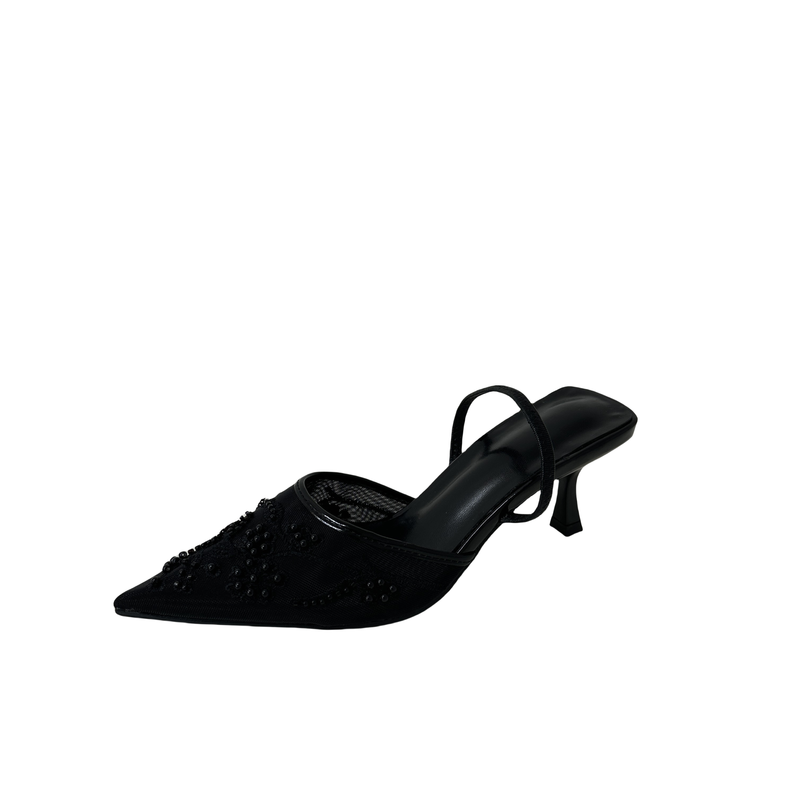 2026 Spring New Embroidery Mesh Breathable High Heel Sandals for Women - Image 5
