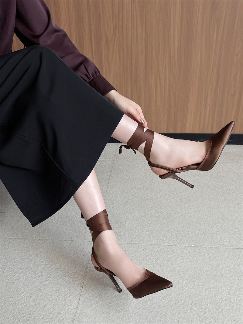 2026 New Pointed Toe Lace Up High Heel Sandals for Women - Image 4