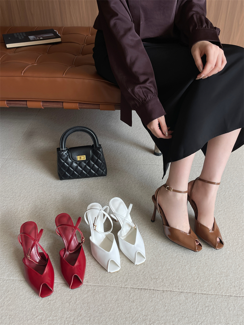 2026 New High Heel Peep Toe Sandals Ankle Strap Women Shoes