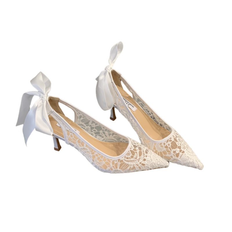 2026 New Pointed Toe Thin High Heel Mesh Women's Wedding Shoes Stock 35-40 - Image 5